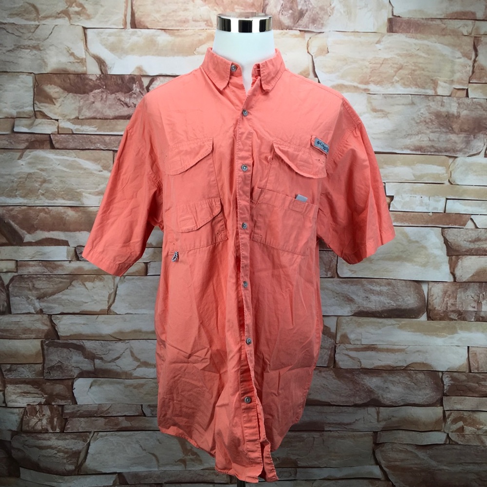 Columbia Men’s XLT PFG Vented Pink Fishing Shirt